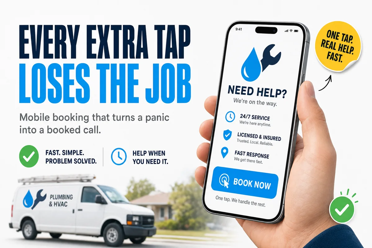 Every Extra Tap Loses the Job: Mobile Booking for Emergency Trades