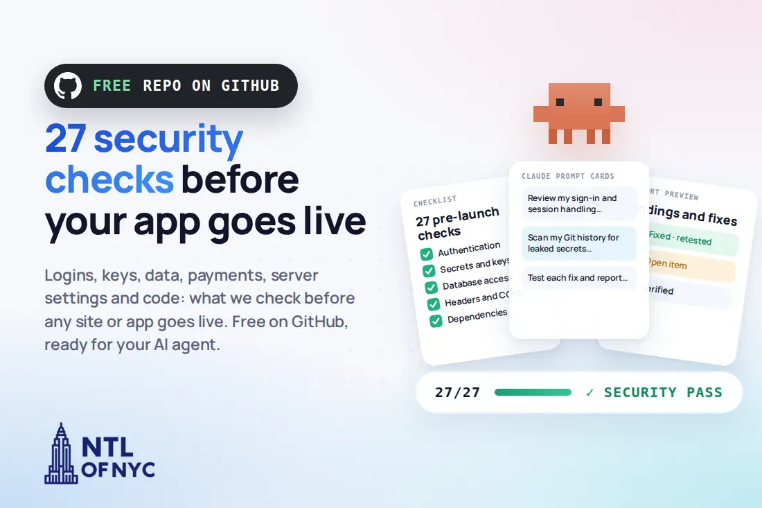 Pre-Launch Security Checklist: 27 Checks Before Your App Goes Live
