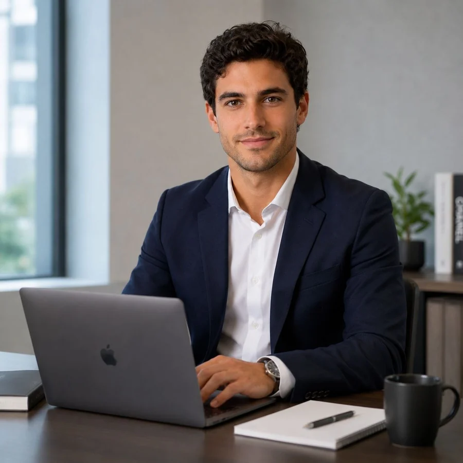 Dani Morra working through a client engagement at his desk